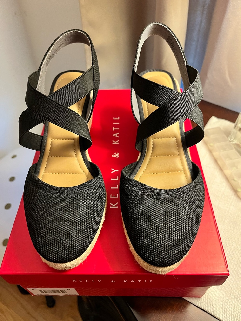 Black Espadrille Sandal by Kelly & Katie (Size 8M)